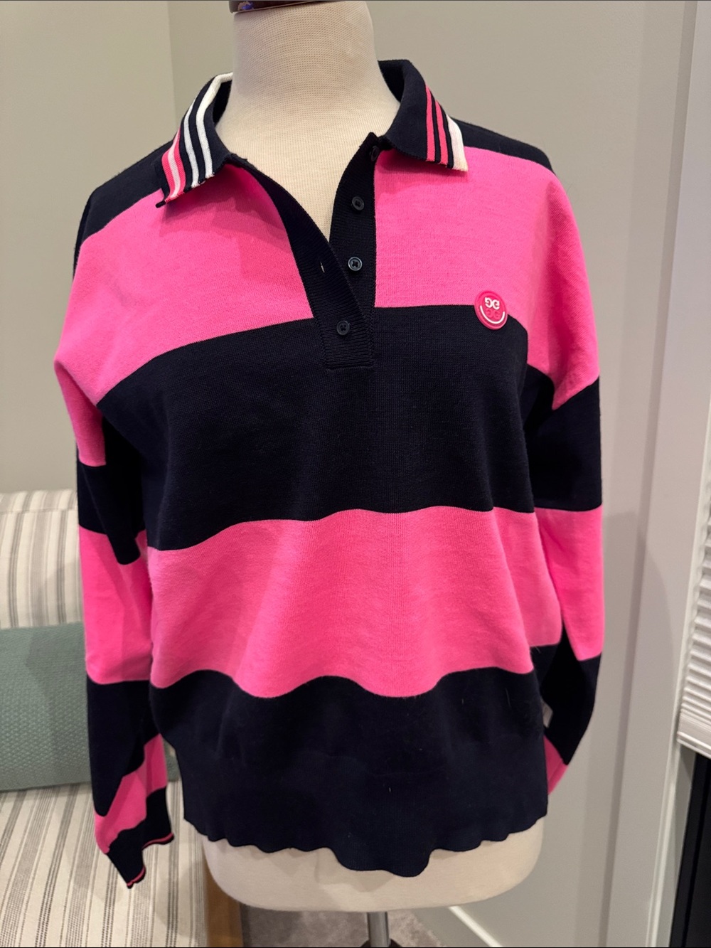 G/Fore Italian Wool Blend Rugby Sweater Polo Women